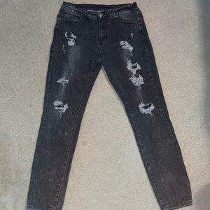 Slim Supreme Flex Rue 21 Black Ripped Jeans (34”32”)